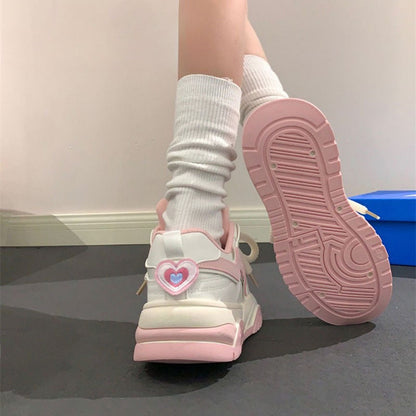 Cute Pink Heart Sneakers LY4179 - fabuloryshop