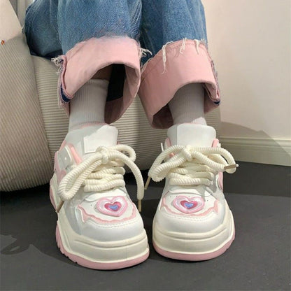 Cute Pink Heart Sneakers LY4179 - fabuloryshop