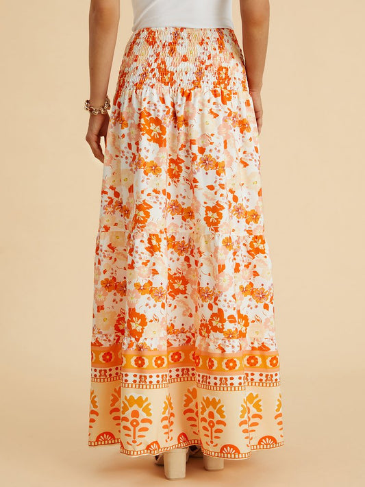 Holiday Floral Print Casual Skirt  QS108 - fabuloryshop