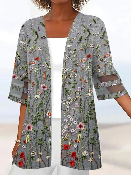 Wrap Loose Casual Floral Kimono  QL100 - fabuloryshop