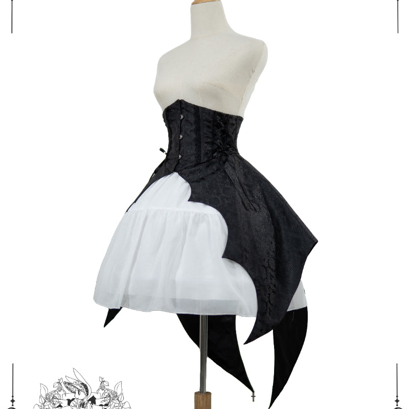 Black Bat Wings Corset Lolita ON1036 LY4182 - fabuloryshop