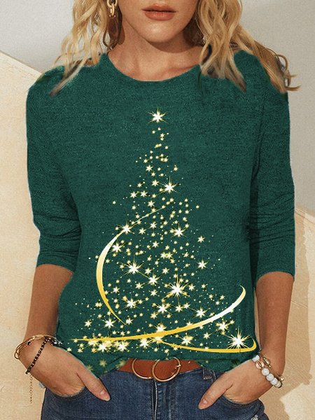 Christmas tree Crew Neck T-shirt  QH107 - fabuloryshop
