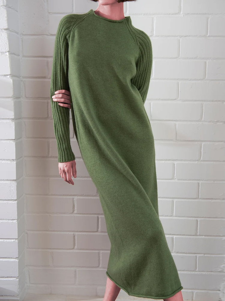 Crew Neck Plain Loose Dress  WJ116 - fabuloryshop