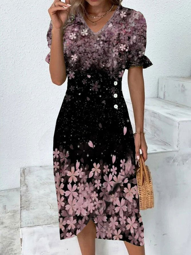 women&#x27;s floral elegant gown dress  QPQ106