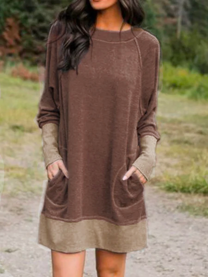 Cotton-Blend Long Sleeve Casual Knitting Dress  WO115 - fabuloryshop