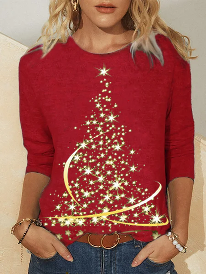 Christmas tree Crew Neck T-shirt  QH107 - fabuloryshop