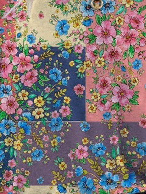 Cotton-Blend Floral Short Sleeve Vintage T-Shirts TY1047 - fabuloryshop