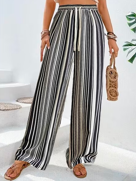 Geometric Loose Vacation Pants  QN71 - fabuloryshop