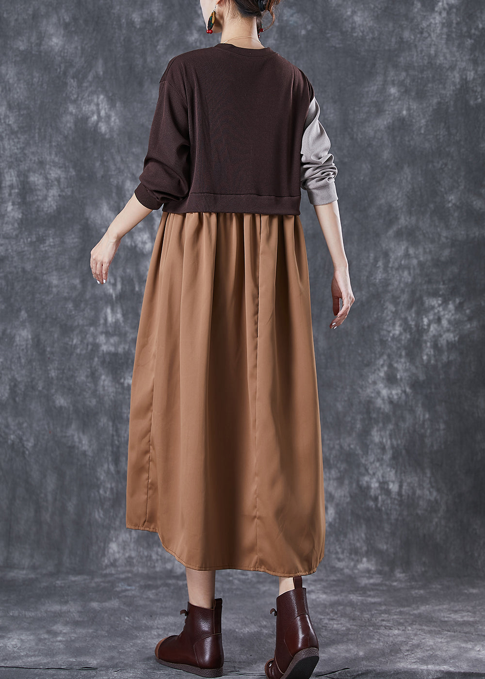 Art Colorblock Asymmetrical Patchwork Button Knit Dresses Summer LY6774 - fabuloryshop
