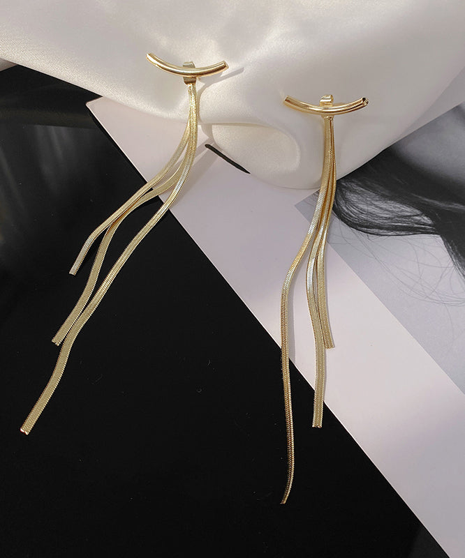 Art Gold Alloy Tassel Drop Earrings LY1810 - fabuloryshop