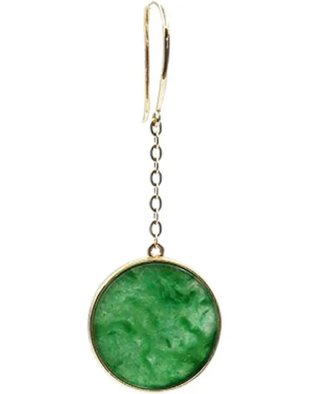 Art Green 18K Gold Jadeite Drop Earrings Ada Fashion