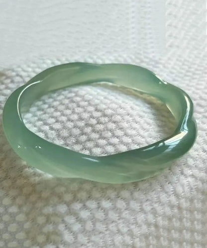 Art Light Green Chalcedony Agate Bangle Ada Fashion