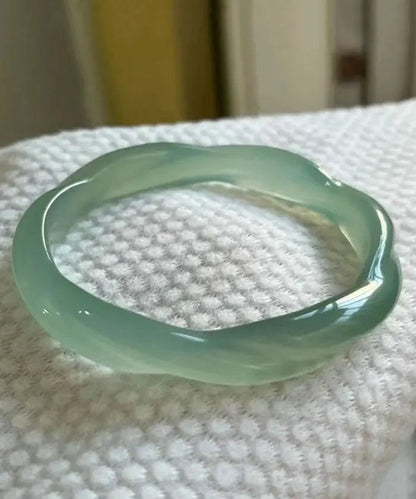 Art Light Green Chalcedony Agate Bangle Ada Fashion