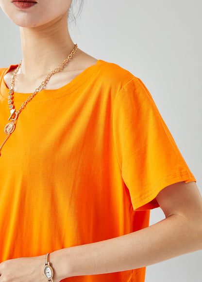 Art Orange Asymmetrical Tassel Cotton Tank Tops Summer LY6073 - fabuloryshop