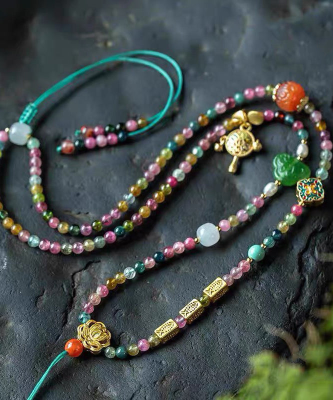 Art Rainbow Jade Agate Pendant Necklace Ada Fashion