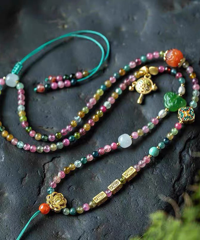 Art Rainbow Jade Agate Pendant Necklace Ada Fashion