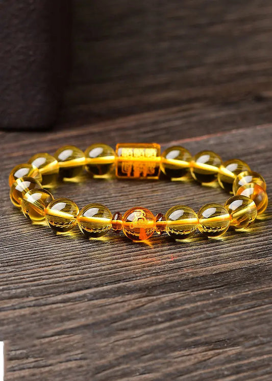 Art Yellow Crystal Buddha Beads Bracelet Ada Fashion