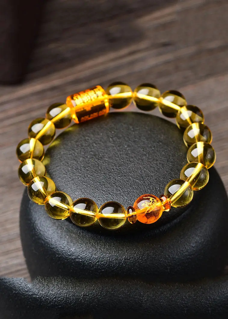 Art Yellow Crystal Buddha Beads Bracelet Ada Fashion