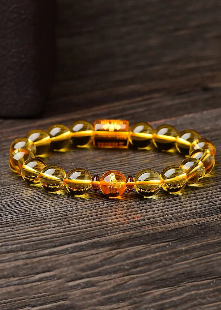 Art Yellow Crystal Buddha Beads Bracelet Ada Fashion