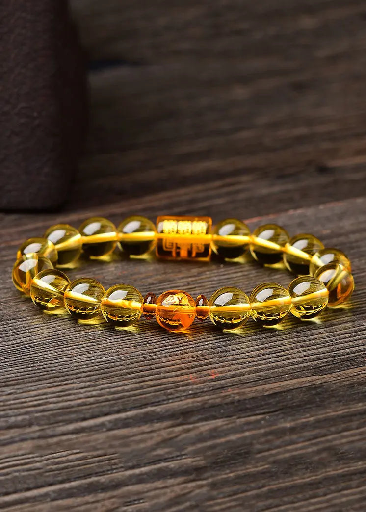 Art Yellow Crystal Buddha Beads Bracelet Ada Fashion