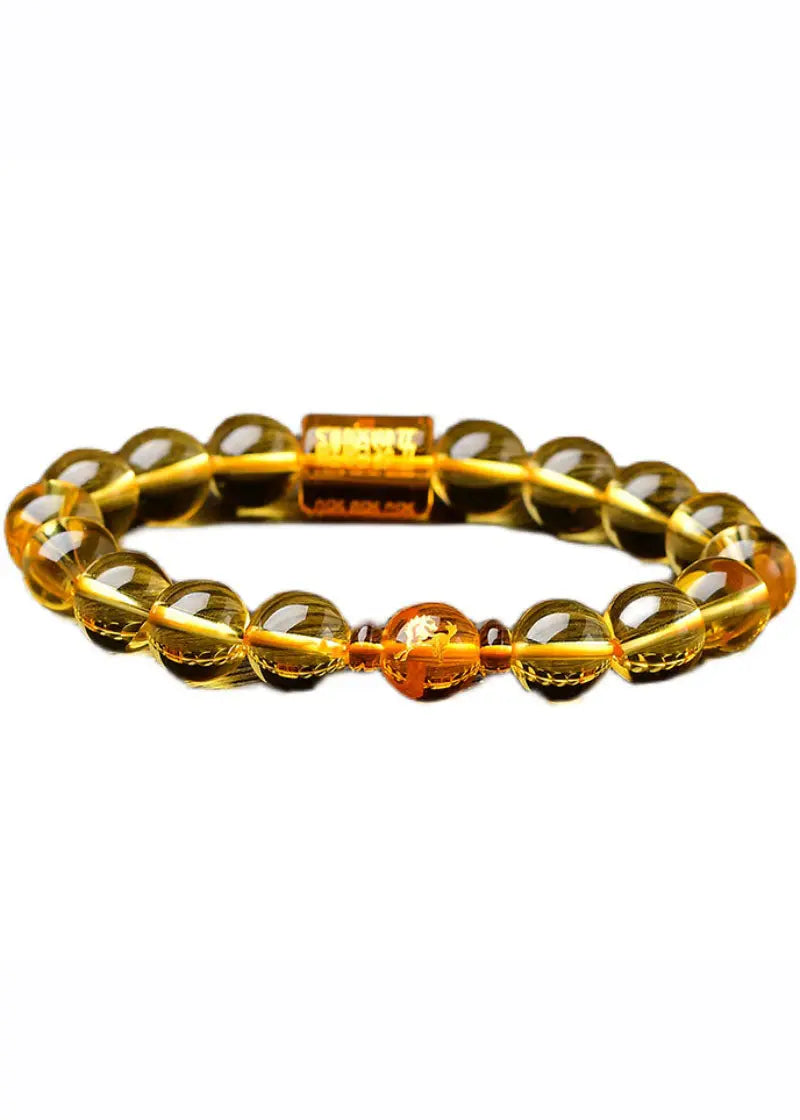 Art Yellow Crystal Buddha Beads Bracelet Ada Fashion