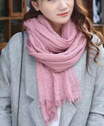 Autumn And Winter Black Tasseled Soft Cotton Scarf Ada Fashion