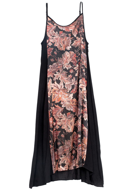 Beautiful Black Sexy Patchwork Print Chiffon Summer Dress LY0259 - fabuloryshop