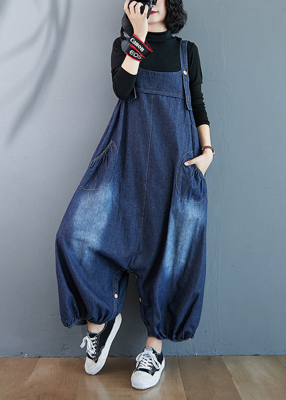 Beautiful Blue Oversized Pockets Denim Overalls Jumpsuit Summer Ada Fashion