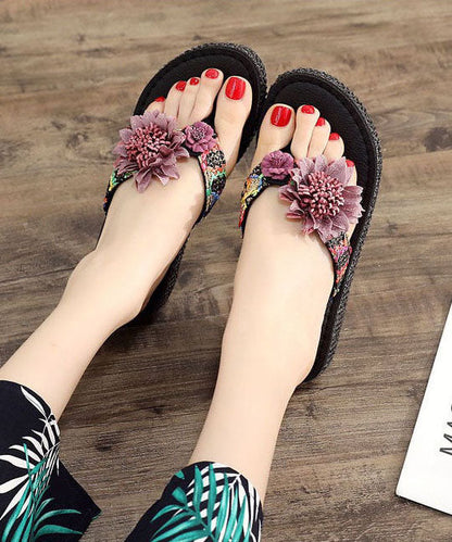 Beautiful Coffee Floral Holiday Thong Sandals LY0239 - fabuloryshop