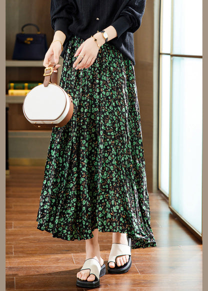 Beautiful Coffee Print Elastic Waist Chiffon Maxi Skirts Summer LY6213 - fabuloryshop