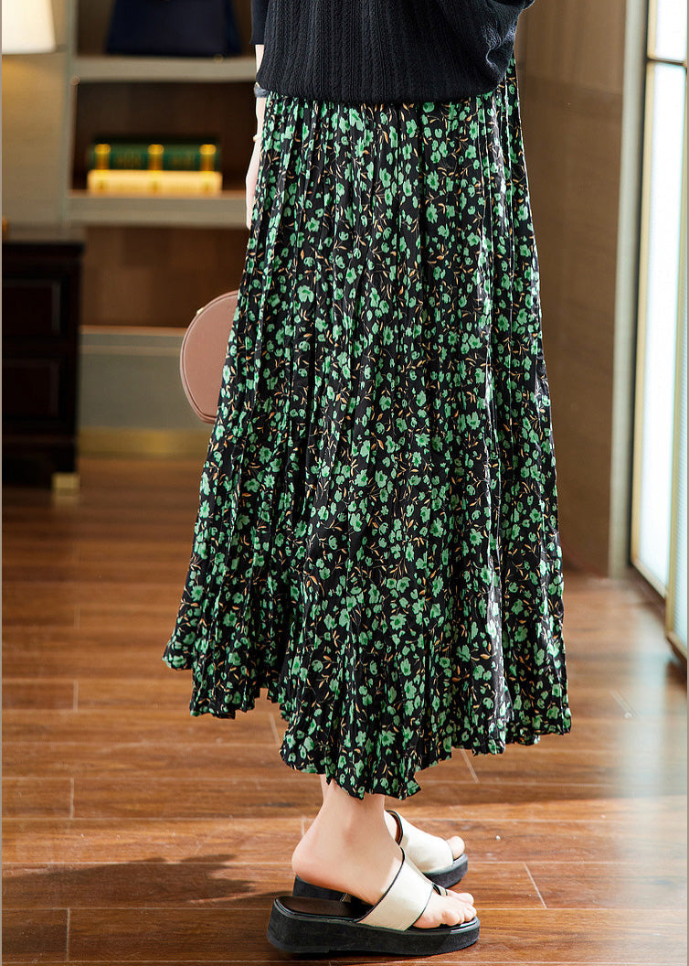 Beautiful Coffee Print Elastic Waist Chiffon Maxi Skirts Summer LY6213 - fabuloryshop