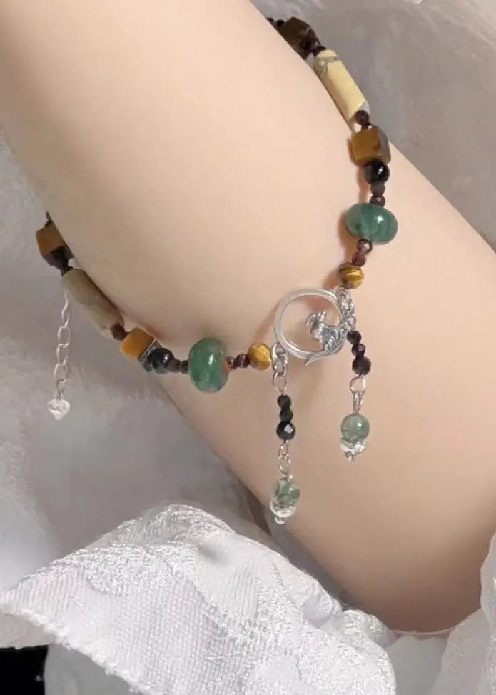 Beautiful Colorblock Allouy Gem Stone Charm Bracelet Ada Fashion