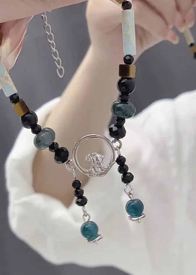 Beautiful Colorblock Allouy Gem Stone Charm Bracelet Ada Fashion