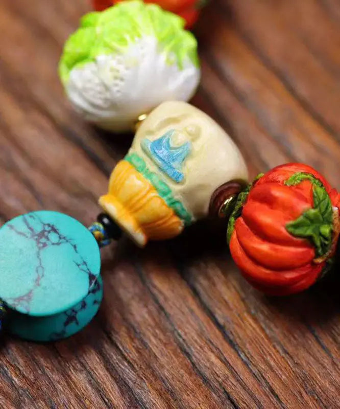 Beautiful Colorblock Hand Knitting Fruit And Vegetable Tassel Bracelet Ada Fashion