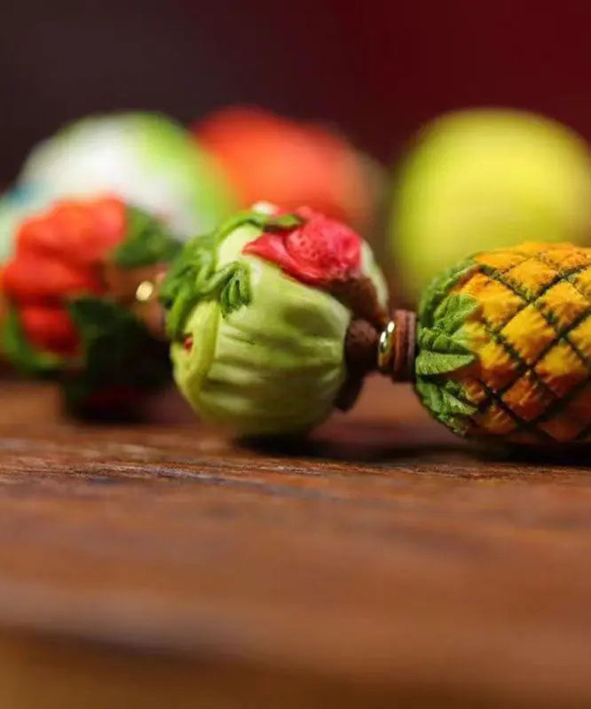 Beautiful Colorblock Hand Knitting Fruit And Vegetable Tassel Bracelet Ada Fashion