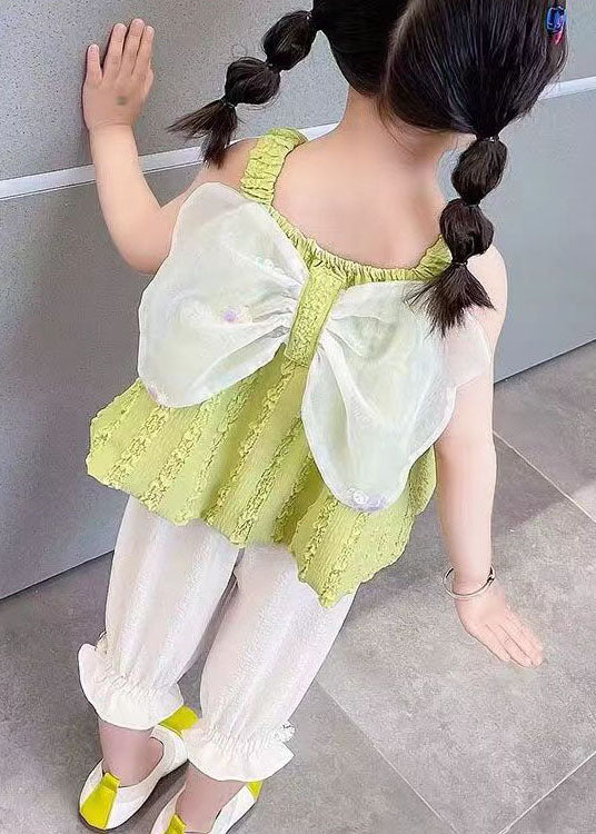Beautiful Green Floral Patchwork Cotton Baby Girls Two Pieces Set Summer LY5467 - fabuloryshop