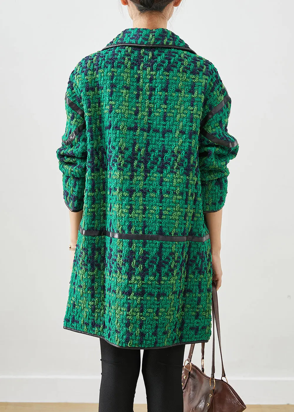 Beautiful Green Oversized Patchwork Cotton Coat Outwear Fall Ada Fashion
