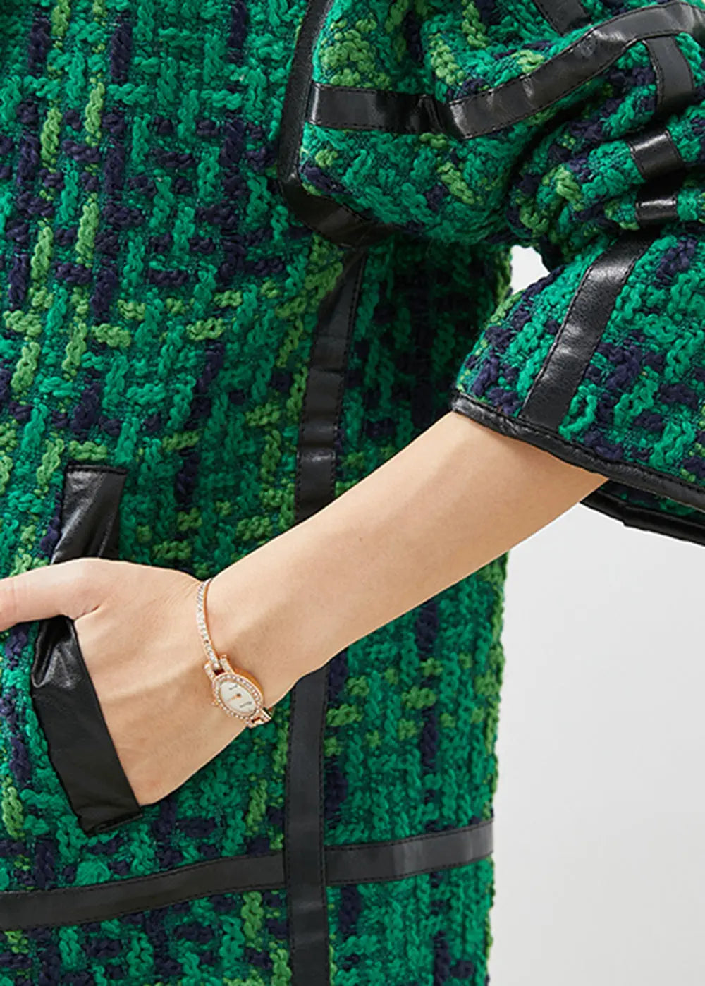 Beautiful Green Oversized Patchwork Cotton Coat Outwear Fall Ada Fashion