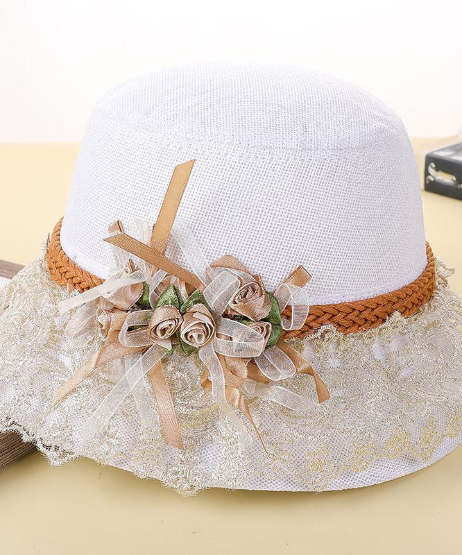 Beautiful Pink Lace Patchwork Floral Linen Floppy Sun Hat LY518 - fabuloryshop