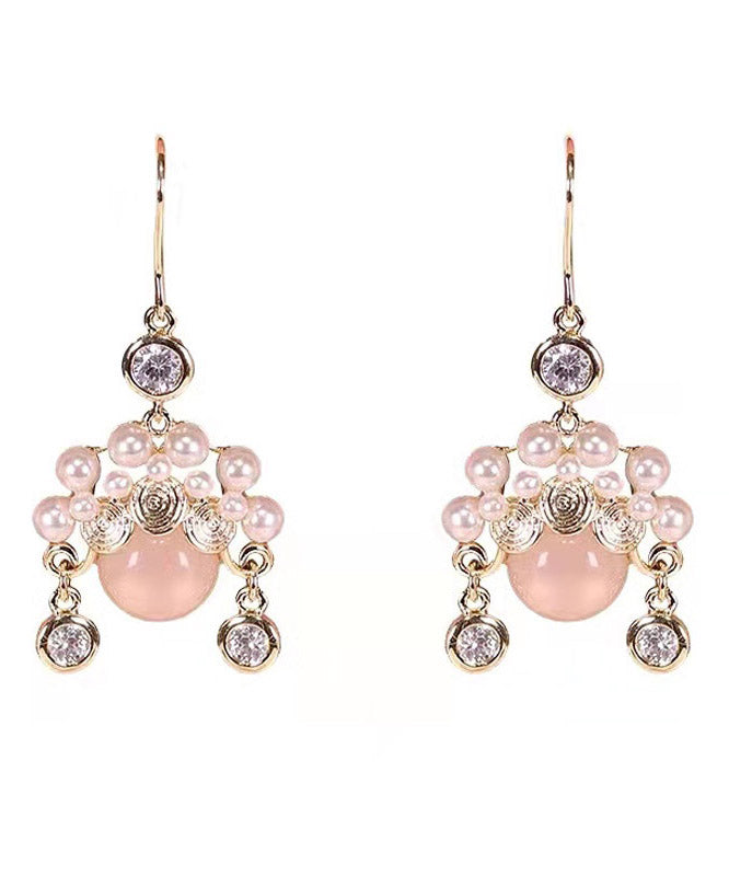 Beautiful Pink Pearl Opal Drop Earrings LY2300 - fabuloryshop