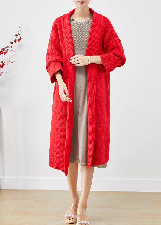 Beautiful Red Oversized Warm Knit Cardigans Fall Ada Fashion