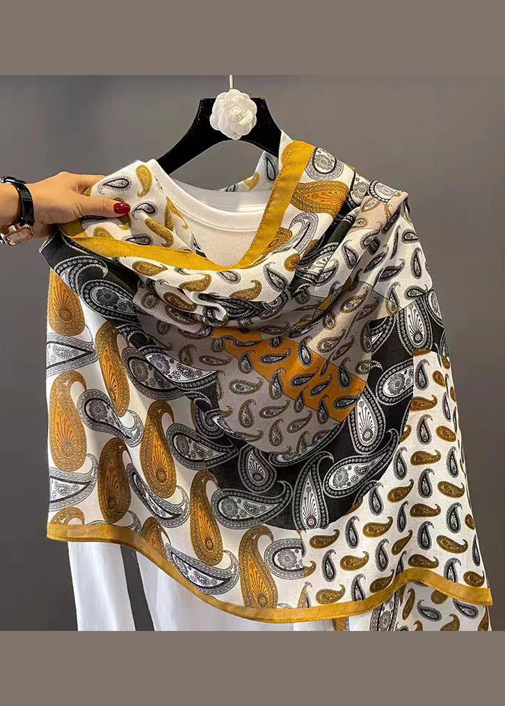 Beautiful Yellow Print Cozy Cotton Scarf Ada Fashion