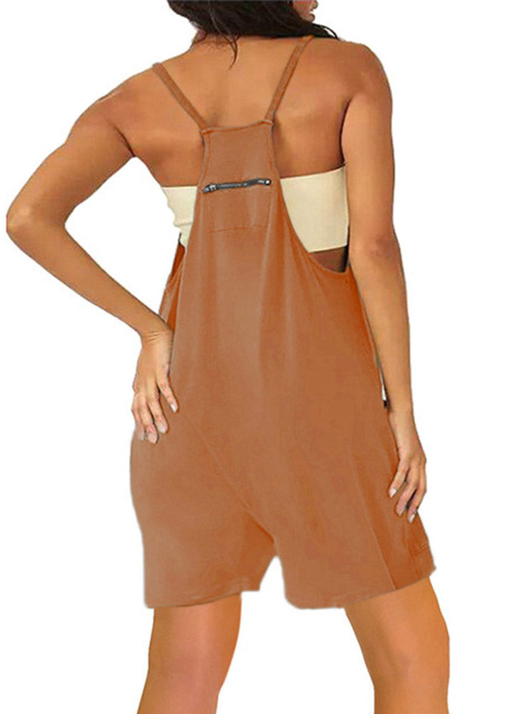 Big Yards Pocket Brown Suspenders Jumpsuits Overalls LY3886 - fabuloryshop