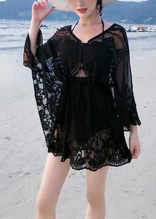 Black Butterfly Holiday Bikini Cover Ups Summer LY3020 - fabuloryshop