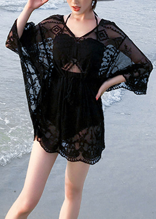 Black Butterfly Holiday Bikini Cover Ups Summer LY3020 - fabuloryshop