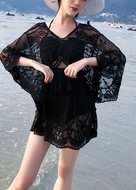 Black Butterfly Holiday Bikini Cover Ups Summer LY3020 - fabuloryshop