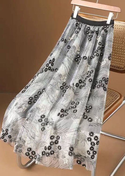 Black Elastic Waist Tulle Skirt Wrinkled Summer LY2228