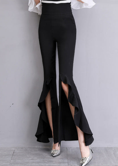 Black High Waist Bell Bottomed Trousers Summer LY0163 - fabuloryshop