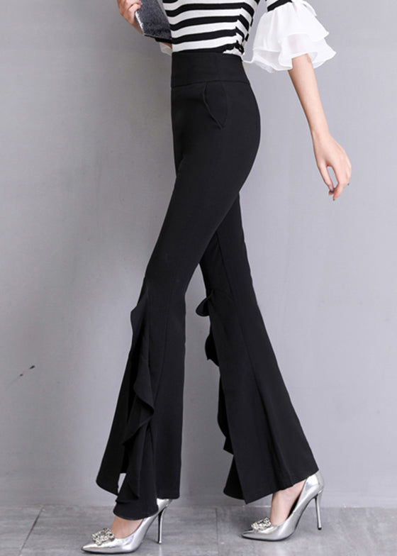 Black High Waist Bell Bottomed Trousers Summer LY0163 - fabuloryshop