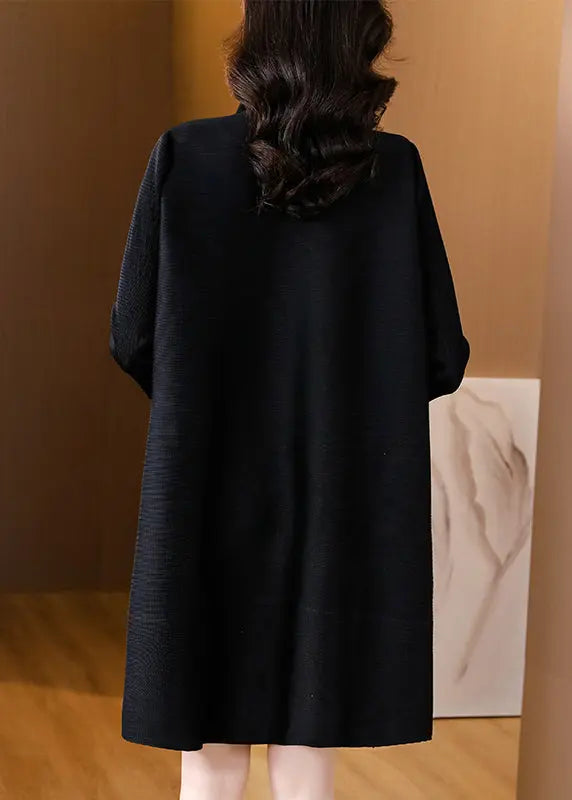 Black Peter Pan Collar Mid Shirts Dresses Fall Ada Fashion